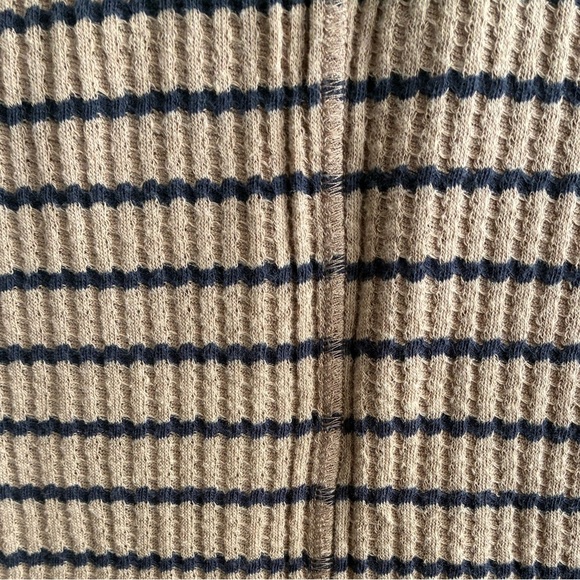 We The Free Auntie Em Brown and Black Striped Fringe Neck Peplum Sweater Top S - Picture 7 of 10